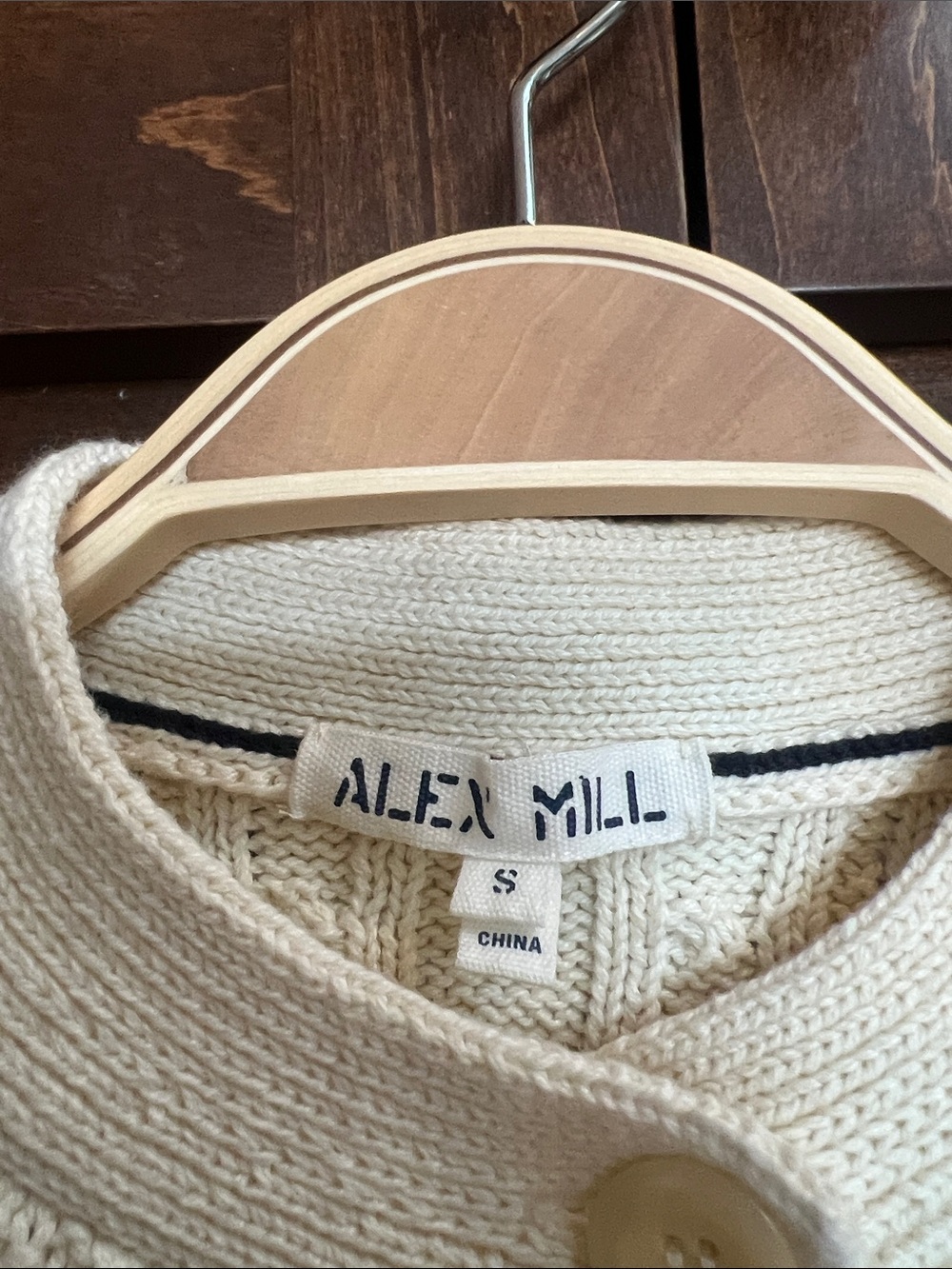 ALEX MILL CABLE KNIT NICO CHUNKY CARDIGAN IVORY SIZE SMALL - Picture 7 of 13